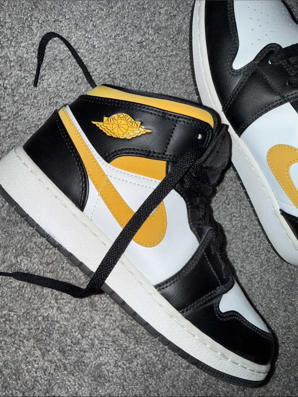Jordan Sneakers in Black, White, Yellow